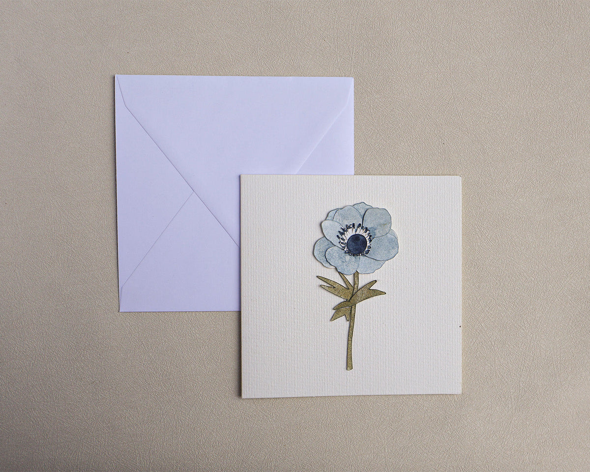 Blue Anemone Floral Card