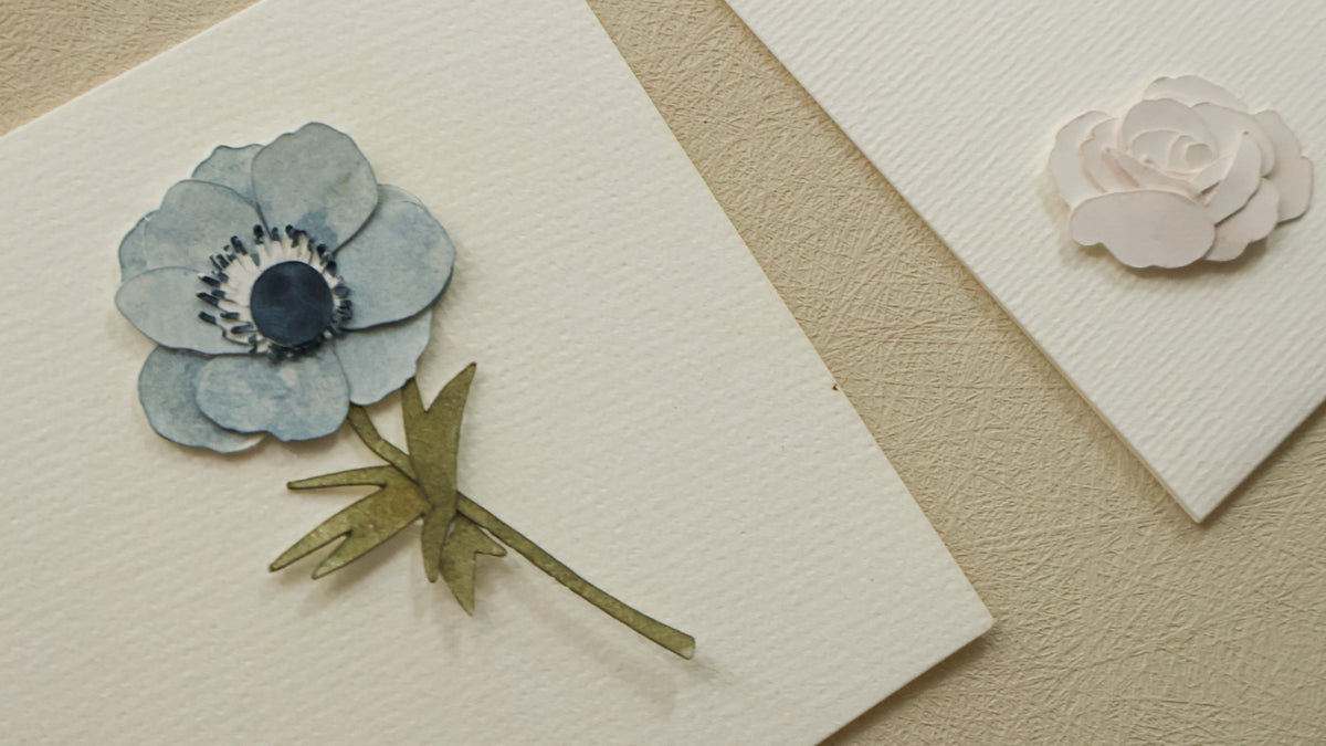 Blue Anemone Floral Card