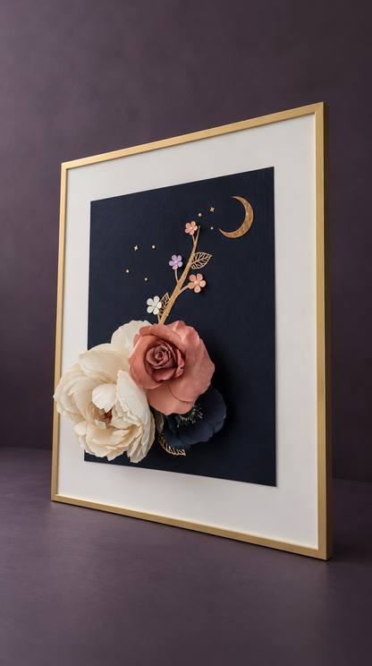 Twilight Bloom — Paper Floral Artwork