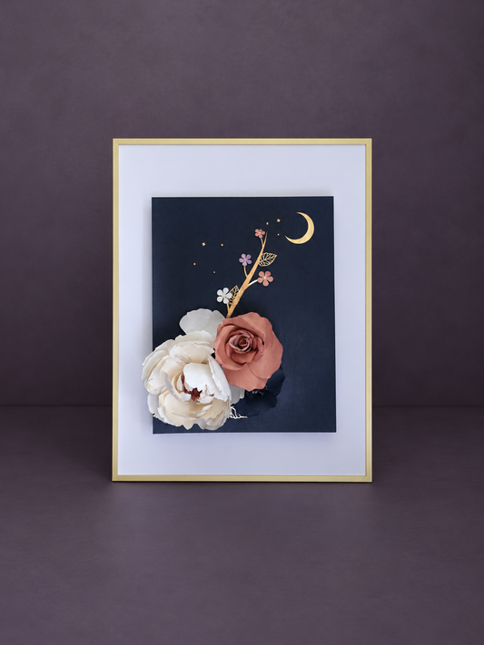 Twilight Bloom — Paper Floral Artwork